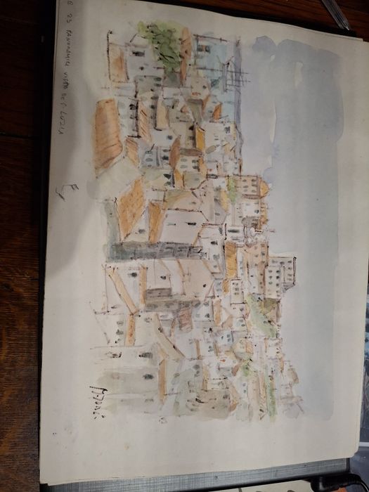 Aguarela pintura Manuel Jorge Lisboa