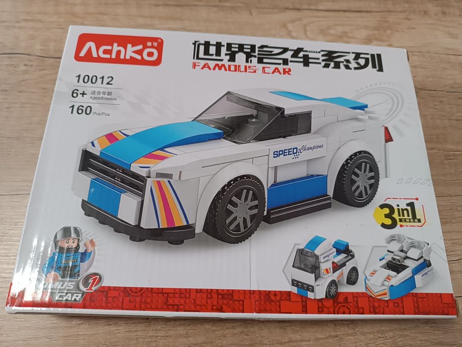 Nowy zestaw klocków a'la lego, samochód wyścigowy do skladania