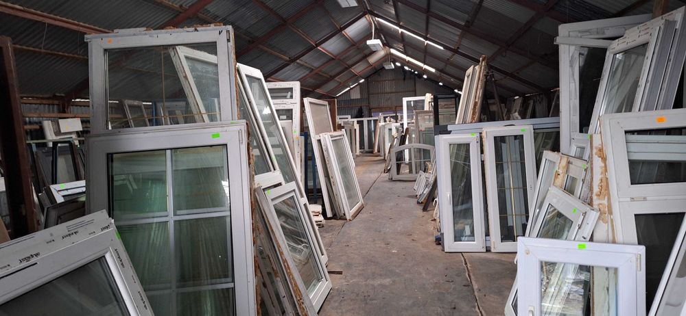 Okna używane białe różne wymiary.