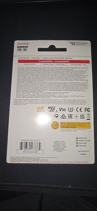 karta micro sd sandisk 256gb do Nintendo switch
