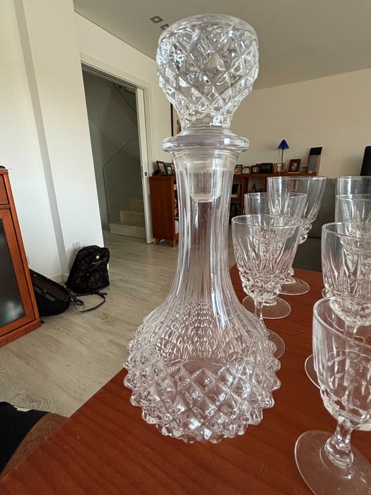 Copos e garrafa cristal d'arques- Conjunto 25 peças