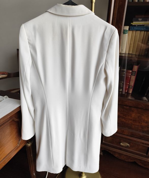 Casaco longo elegante Zara Woman Branco