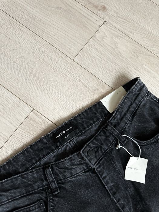 Джинси чорні чоловічі washed black Flared Jeans флаєра кльош ХЛ XL