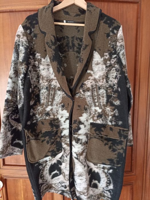 Casaco de lã Escorpion cinza e verde mesclados XL