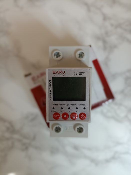 WiFi автомат смарт вимикач EARU EAKCB-T-M, смарт реле EARU EAMPDW-TY-63 з дифавтоматом