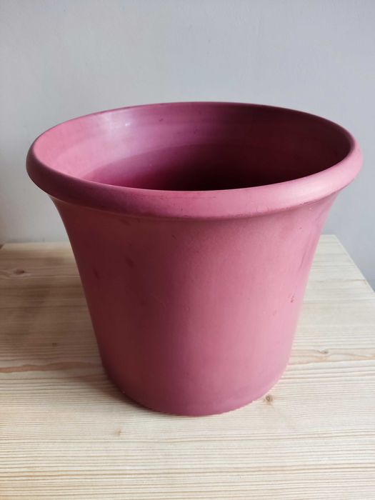Donica doniczka ceramiczna odcień bordowy fi 29 cm