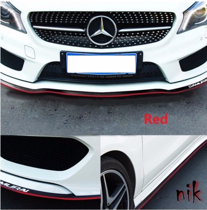 Карбонова губа 2,5 м на бампер, пороги для авто. Тюнінг, спідниця