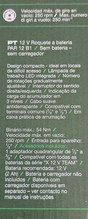 PARKSIDE 12V Chave de Catraca Recarregável