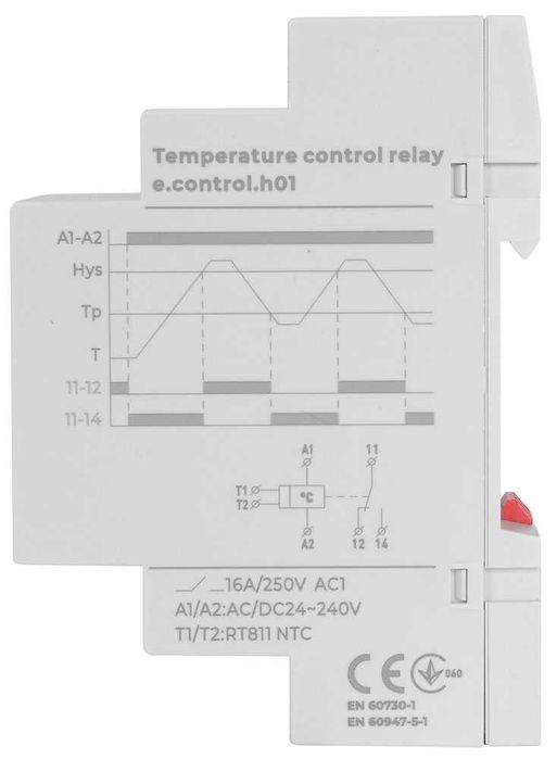 Przekaźnik kontroli temperatury e.control.h01 16A AC/DC