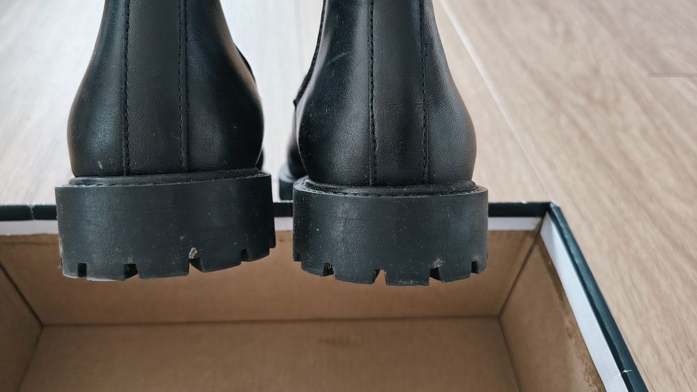 Półbuty botki buty czarne za kostek, rozmiar 38 Cox Genuine Leather