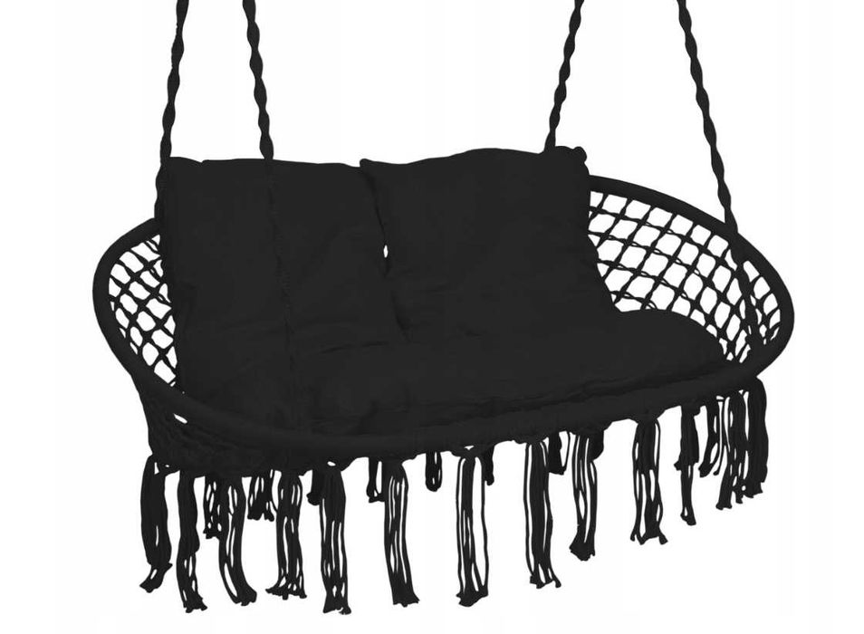 FOTEL WISZĄCY Bocianie Gniazdo HUŚTAWKA Dwuosobowy XXL + 3 Poduszki NOWY