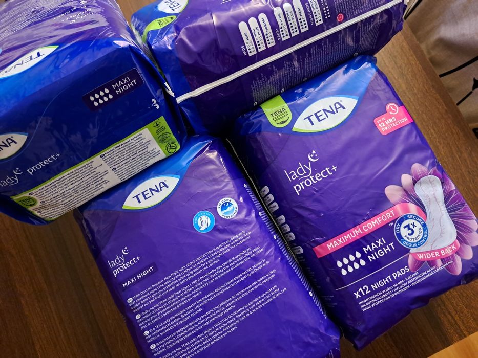 Pieluchy Tena Mavi Night po 12szt podpaski nocne wkładki anatomiczne-4 paczki