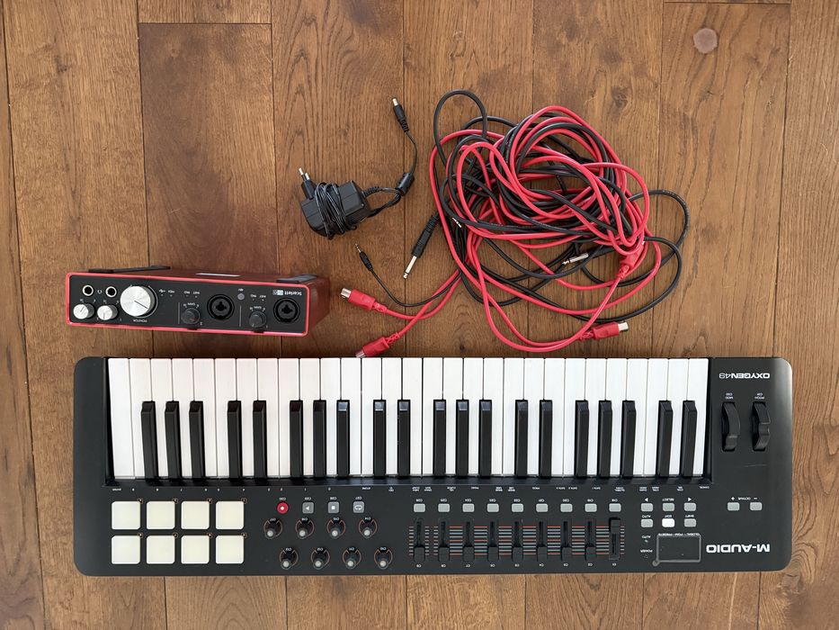 Karta Focusrite + kontroler midi Oxygen 49