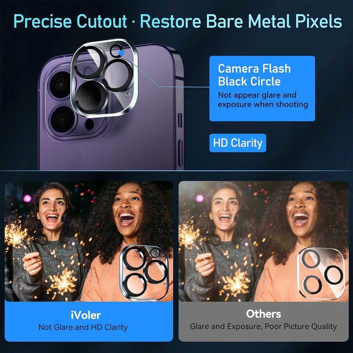 Szkło do iPhone'a 14 Pro Max 3 folie ze szkła hartowanego i 3 osłony