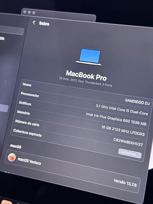 Mackbook pro 2017 touch bar 16gb