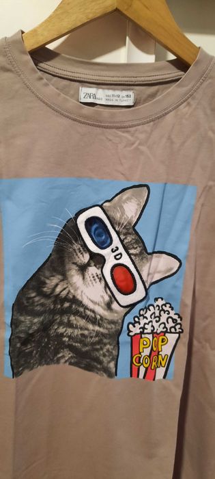 T-Shirt castanho da Zara - Criança Tam 11 / 12 anos