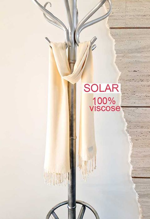 Szal damski Solar, ciepły kremowy/wanilia, 100% wiskoza