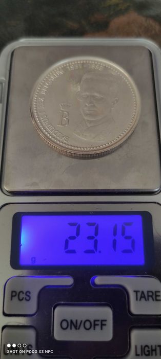 Medal srebrny numizmat Belgia 1998 ładny srebro Ag 23 gram