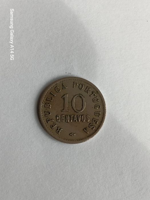 Moeda Rara de 10 cent. Angola de 1922