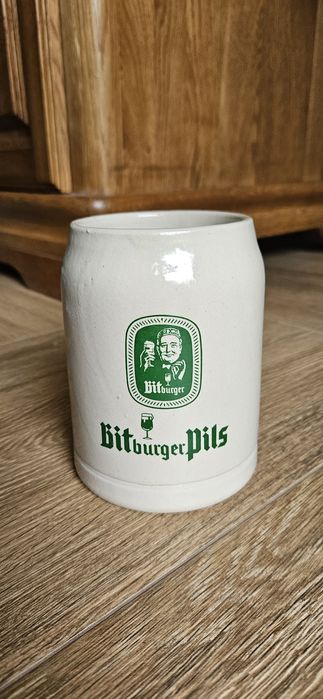 Kufel Gliniany 0,5 litra Bit burger pils szary duży niemiecki