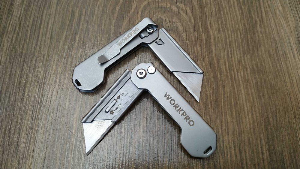 Строительный нож WORKPRO складной быстросменный карманный