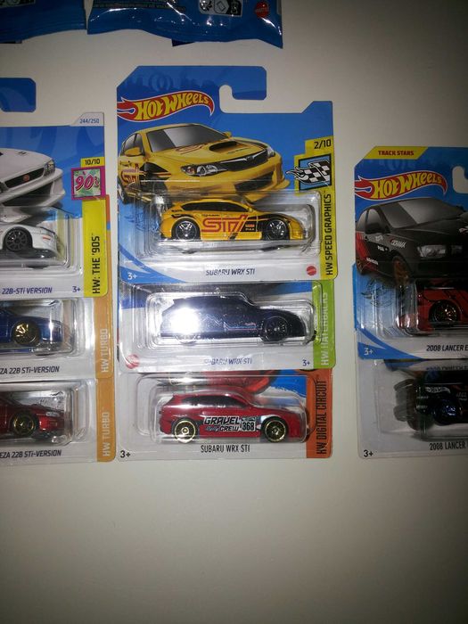 Subaru e Mitsubishi - Hot Wheels - Matchbox - Carros Coleção 1/64