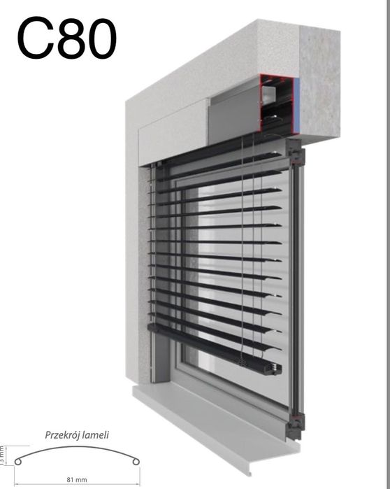 Żaluzje fasadowe zewnętrzne C80 i Z90 Podtynkowe i Natynkowe
