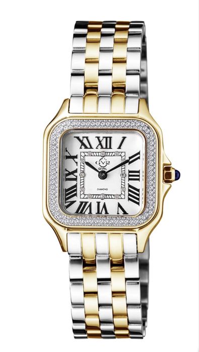 GV2 by Gevril Women's Milan 12113B Swiss Quartz IPYG 2-Tone Steel Diamond Watch
