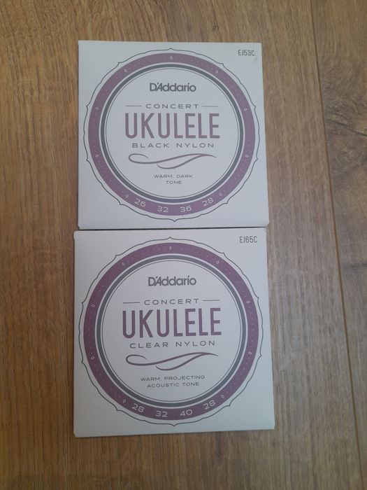Struny ukulele D'addario koncertowe Black Nylon EJ53C