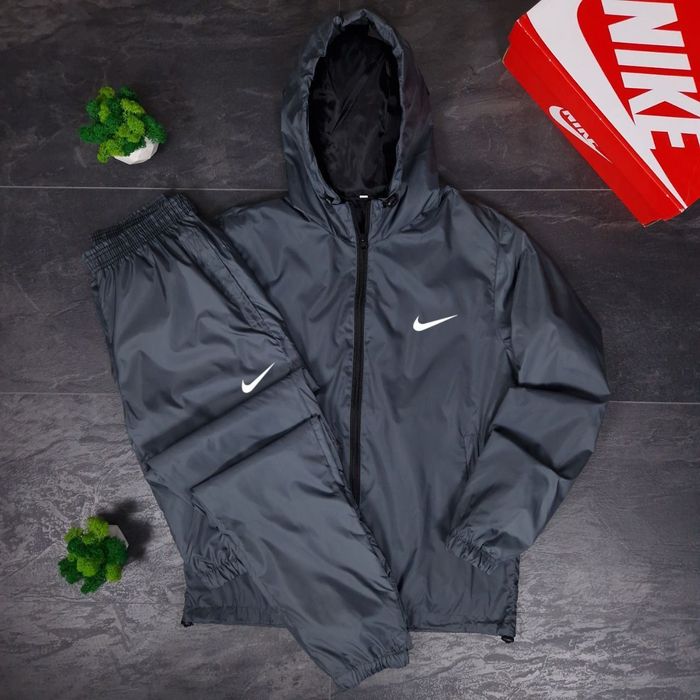 Комплект NIKE Плащівка (Сірий/Чорний колір)