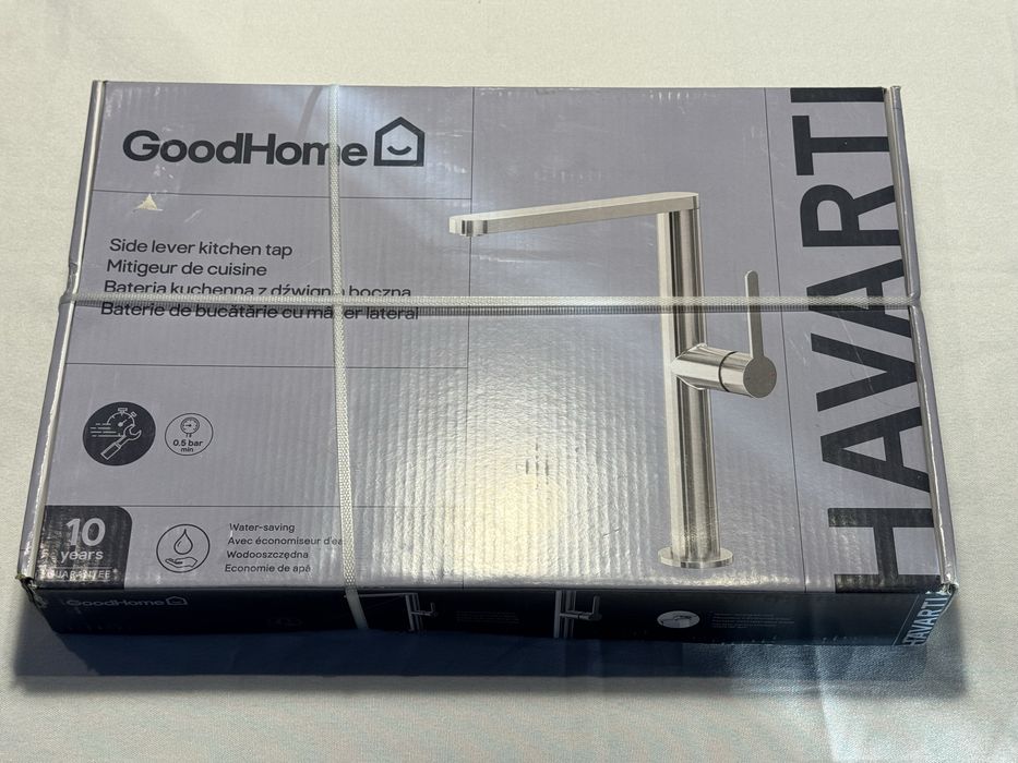 Bateria zlewozmywakowa GoodHome Havarti srebrna