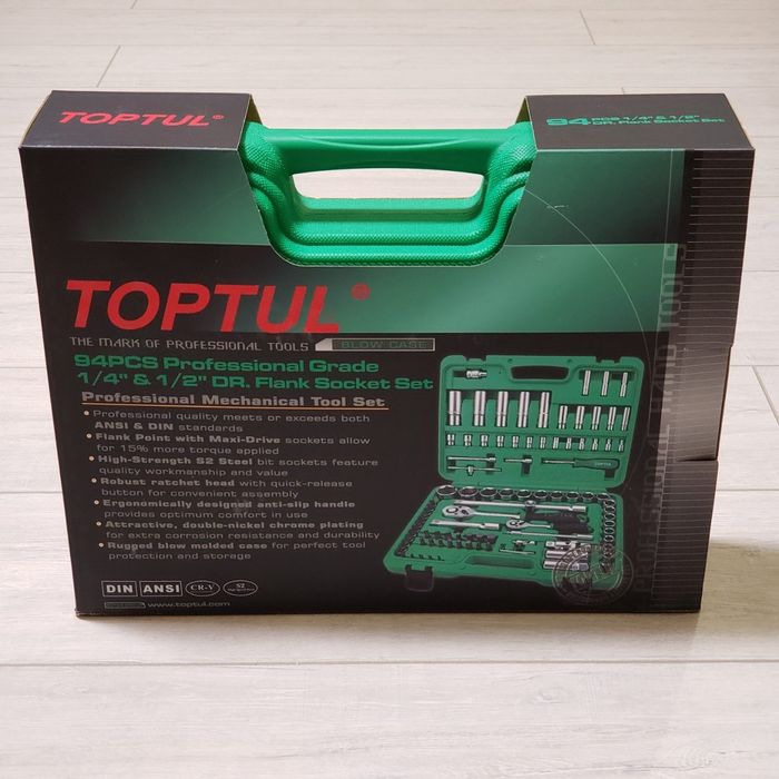 Набор инструментов 1/4" и 1/2" 94ед. TOPTUL GCAI094R
