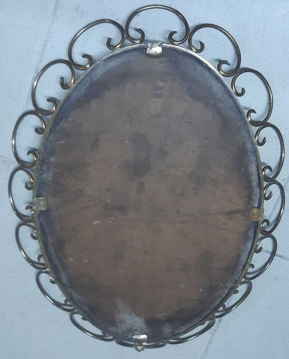 Antigo e belíssimo Espelho em latão maciço