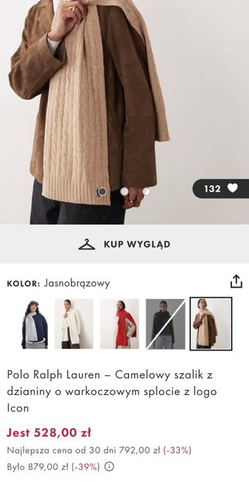 Szalik wełniano kaszmirowy  Ralph Lauren