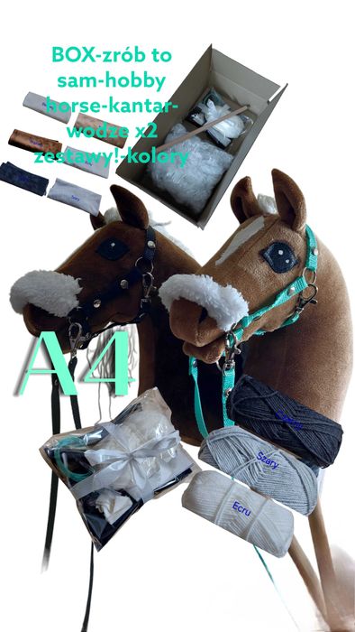 Box-zrób to sam-2 zestawy(hobby horse -kantar -wodze)kolory -format a4