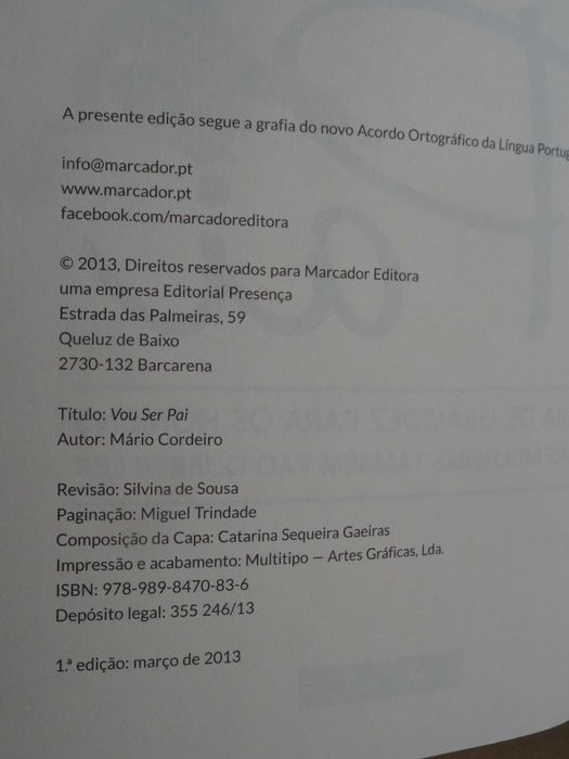 Vou Ser Pai de Mário Cordeiro - 1ª Edição