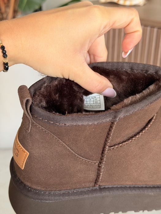 Ugg śniegowce platform mini brown
