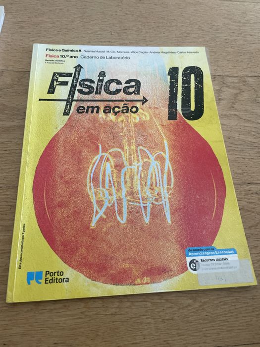 Manual, caderno de atividades, caderno de laboratorio de Fisica 10 ano
