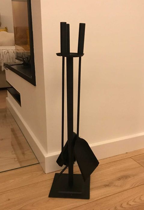 Zestaw Kominkowy Przybory Do Kominka Szufelka Zmiotka Pogrzebacz 3x