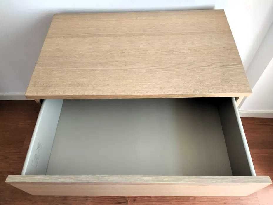 Cómoda IKEA MALM Cómoda c/3 gavetas, chapa de carvalho 80x78cm