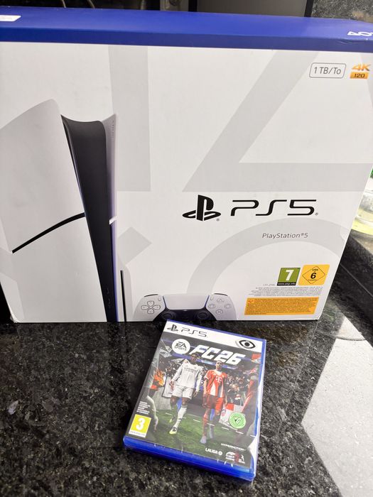 PS5 1TB + jogo FC26 novo em caixa