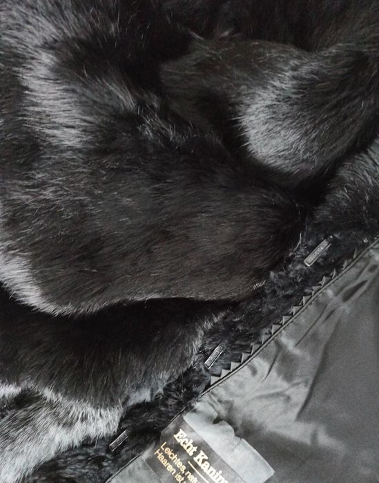 Naturalne czarne futro z królika