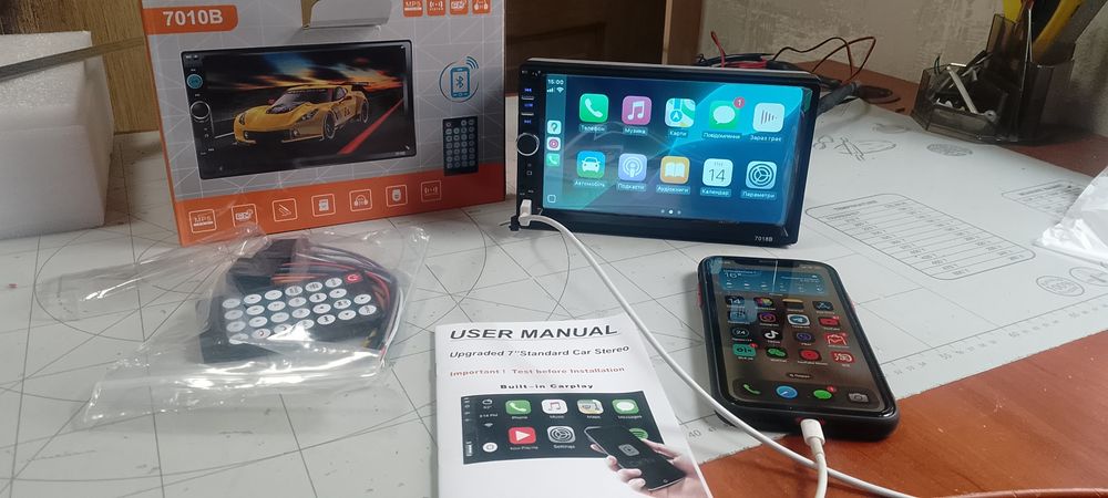 Магнитола 2 Дин USB, Bluetooth, Aux