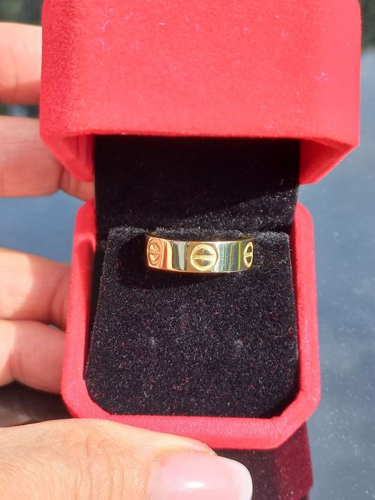 Piękny złoty pierścionek obrączka w stylu cartier 585/6,17g