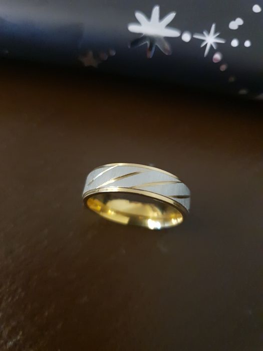 Złota Srebrna Obrączka Męska 6mm