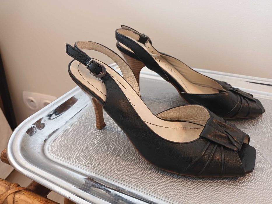 buty pantofle szpileczki,  wygodne, rozmiar 35, skóra okazja, Lasocki