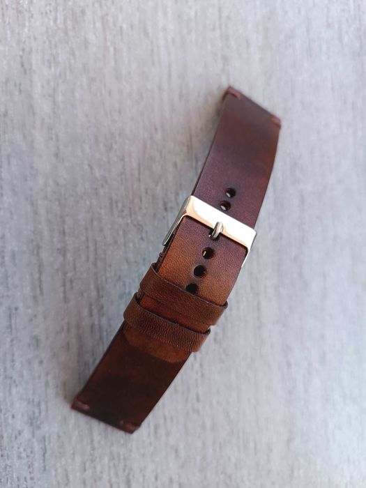 Skórzany pasek zegarka 25/22 mm orzech