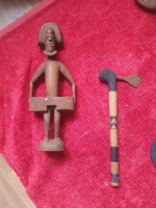 Lote lanças tribais e artesanato
