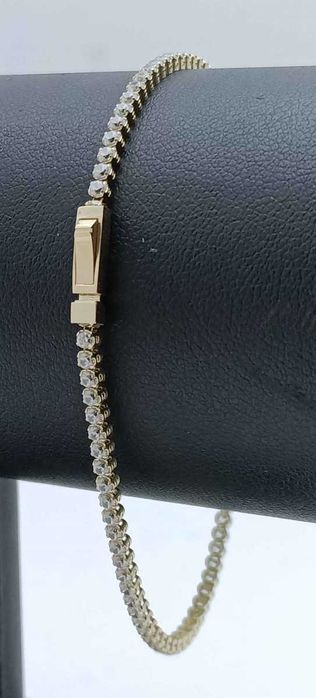 Złota Bransoletka Tenisowa Cyrkonie 3,36G P585 14K 19CM 0,3CM