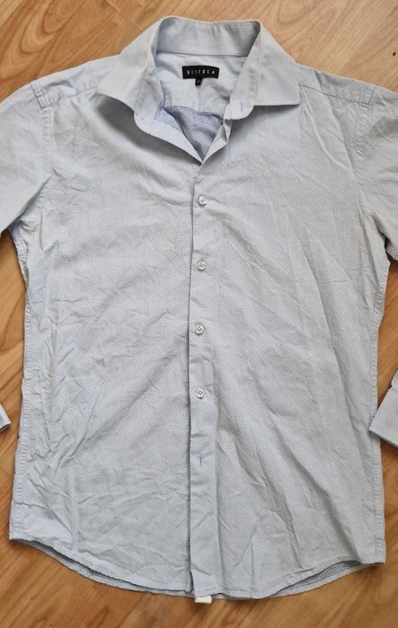 Niebieska elegancka męska koszula Vistula groszki 40